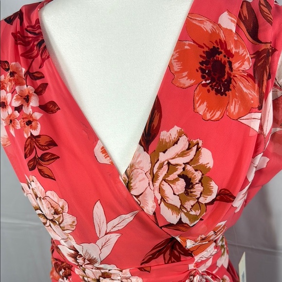 Eliza J Floral Asymmetrical Dress in Pink Size 6 - Picture 2 of 10